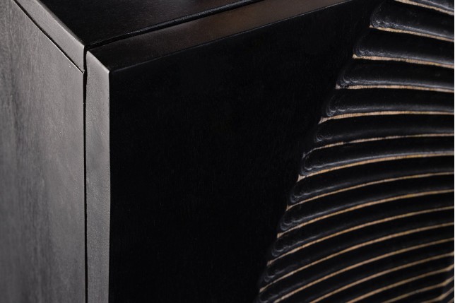 Buffet bas GOLDEN SUNSET 140cm manguier noir et doré