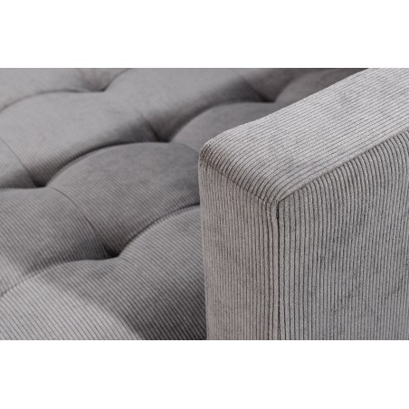 Canapé d'angle STOCKHOLM 220cm tissu cordon gris