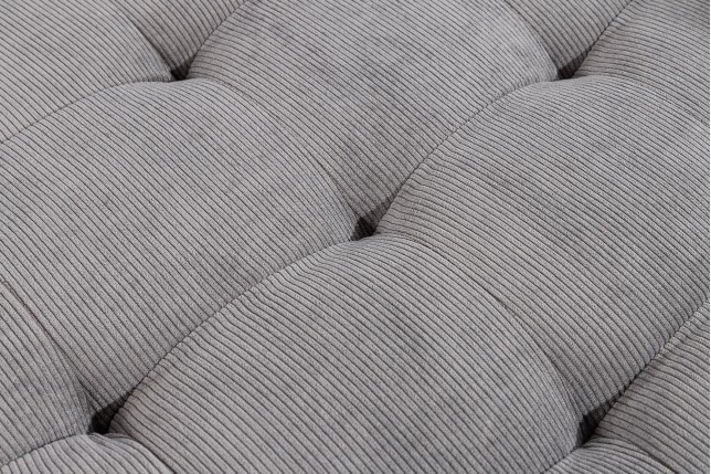 Canapé d'angle STOCKHOLM 220cm tissu cordon gris