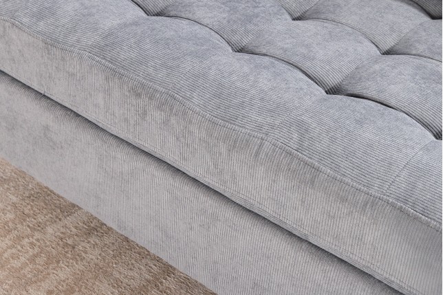 Canapé d'angle STOCKHOLM 220cm tissu cordon gris