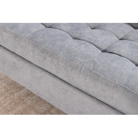 Canapé d'angle STOCKHOLM 220cm tissu cordon gris