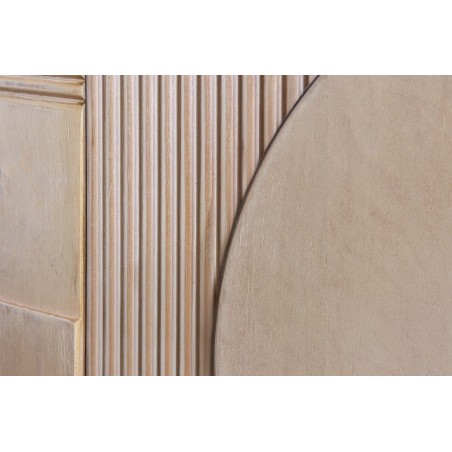 Buffet bas Art Deco 170cm manguier massif blanc patiné