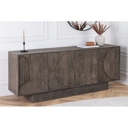 Buffet bas ART DECO 170cm manguier gris | Déco haut de gamme