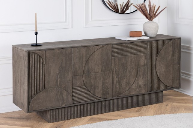 Buffet bas ART DECO 170cm manguier gris | Déco haut de gamme