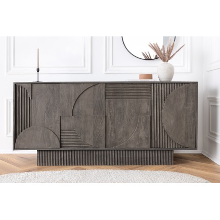Buffet bas ART DECO 170cm manguier gris | Déco haut de gamme 2
