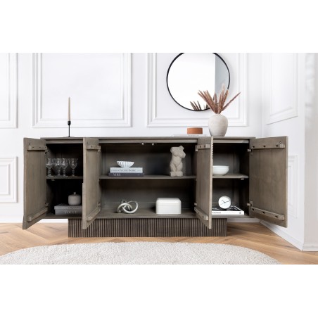 Buffet bas ART DECO 170cm manguier gris | Déco haut de gamme