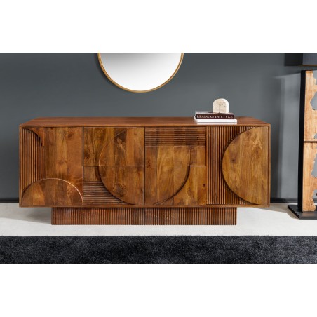 Buffet bas ART DECO 170cm manguier brun massif