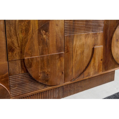 Buffet bas ART DECO 170cm manguier brun massif