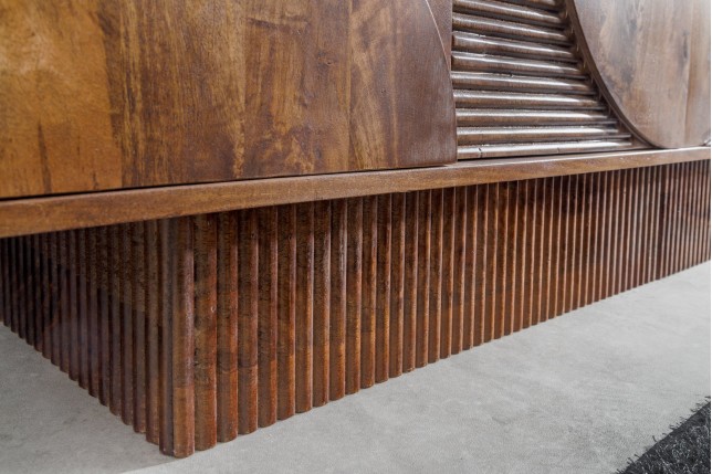 Buffet bas ART DECO 170cm manguier brun massif