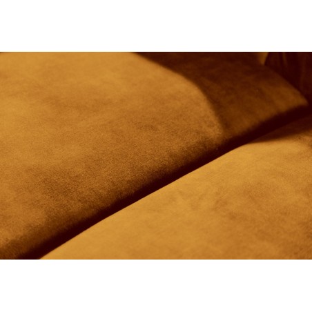 Canapé Chesterfield 3 places velours jaune moutarde 205cm
