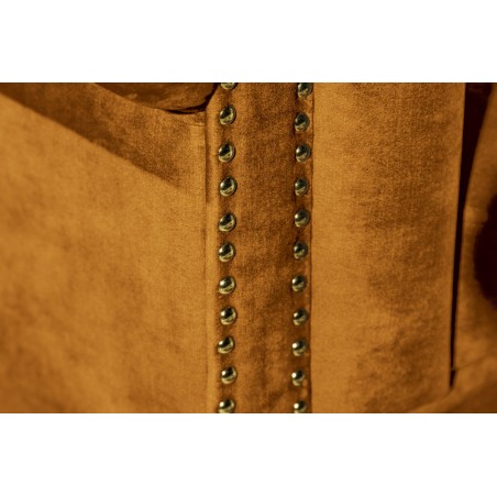 Canapé Chesterfield 3 places velours jaune moutarde 205cm