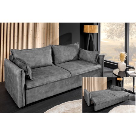 Canapé-lit APARTMENT 215cm 3 places velours gris