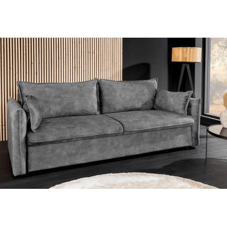 Canapé-lit APARTMENT 215cm 3 places velours gris