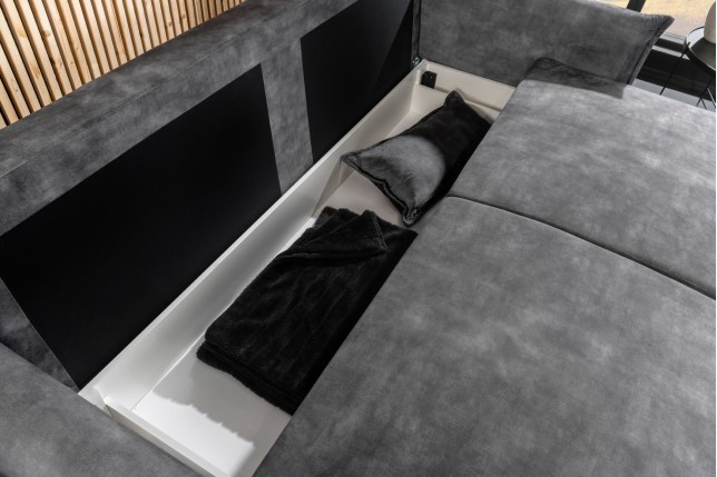 Canapé-lit APARTMENT 215cm 3 places velours gris