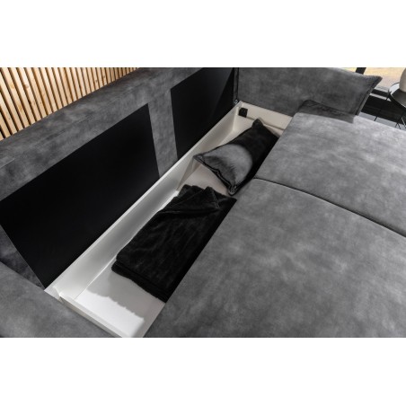 Canapé-lit APARTMENT 215cm 3 places velours gris