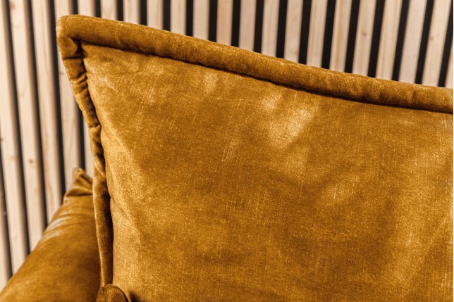 Canapé-lit APARTMENT 215cm velours jaune moutarde 3 places