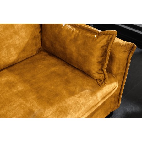 Canapé-lit APARTMENT 215cm velours jaune moutarde 3 places