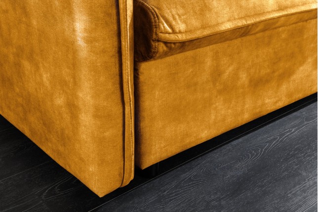 Canapé-lit APARTMENT 215cm velours jaune moutarde 3 places