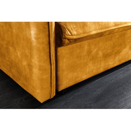 Canapé-lit APARTMENT 215cm velours jaune moutarde 3 places