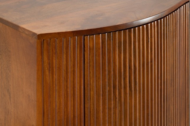 Buffet bas GRANDEUR 180cm manguier rétro pieds métal noir