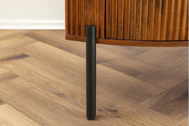 Buffet bas GRANDEUR 180cm manguier rétro pieds métal noir