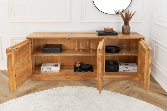 Buffet bas DESERT 160cm Acacia Massif Naturel 3D