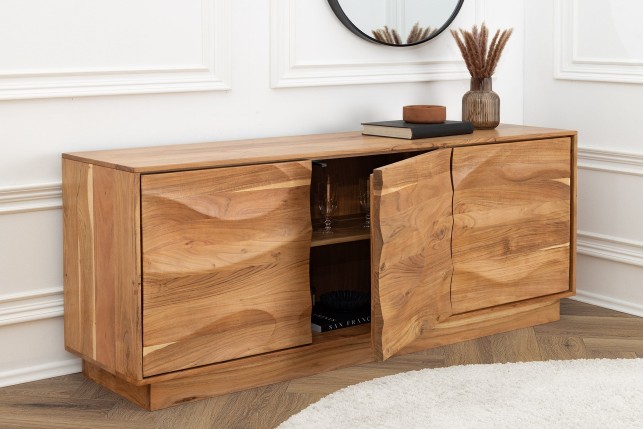 Buffet bas DESERT 160cm Acacia Massif Naturel 3D