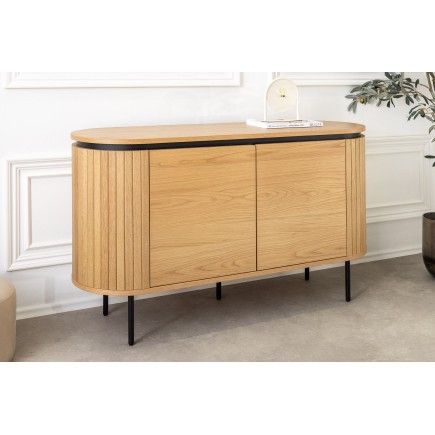 Buffet bas ATELIER 120cm chêne naturel pieds noirs