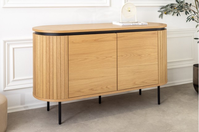 Buffet bas ATELIER 120cm chêne naturel pieds noirs