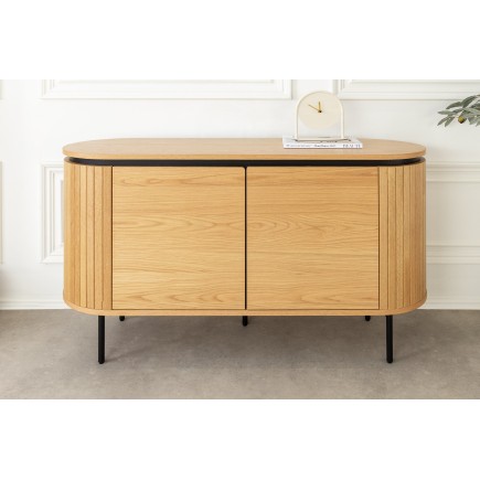 Buffet bas ATELIER 120cm chêne naturel pieds noirs 2
