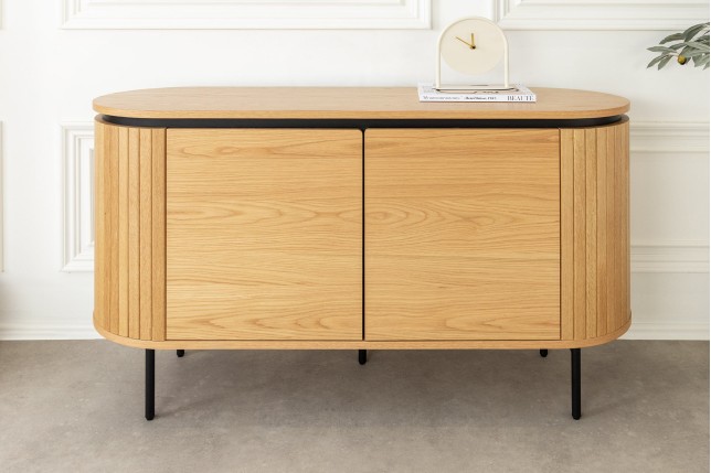 Buffet bas ATELIER 120cm chêne naturel pieds noirs