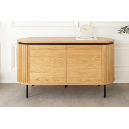 Buffet bas ATELIER 120cm chêne naturel pieds noirs