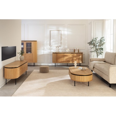 Buffet bas ATELIER 120cm chêne naturel pieds noirs