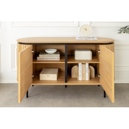 Buffet bas ATELIER 120cm chêne naturel pieds noirs