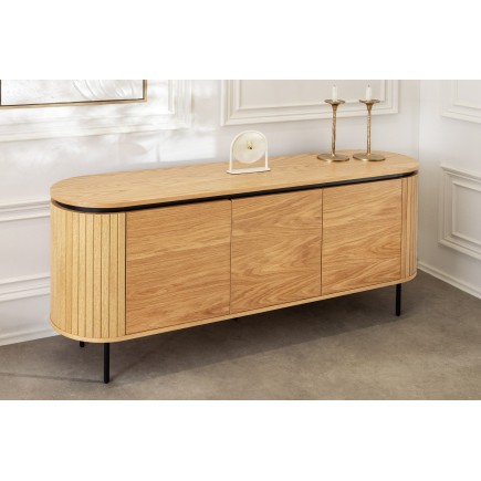 Buffet bas ATELIER 160cm chêne naturel pieds noirs