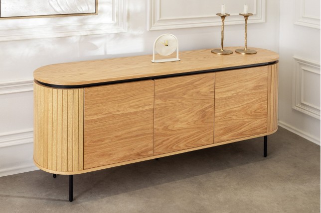 Buffet bas ATELIER 160cm chêne naturel pieds noirs