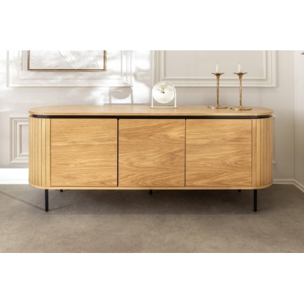 Buffet bas ATELIER 160cm chêne naturel pieds noirs 2