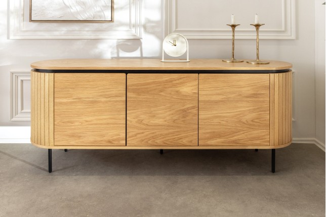 Buffet bas ATELIER 160cm chêne naturel pieds noirs