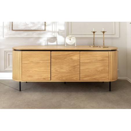 Buffet bas ATELIER 160cm chêne naturel pieds noirs