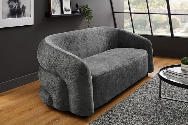 Canapé VOQUE 3 places chenille grise 200cm