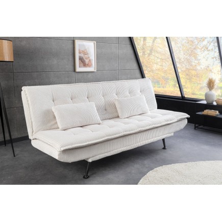 Canapé-lit JAZZ 195cm 3 places cordon beige - Pin massif