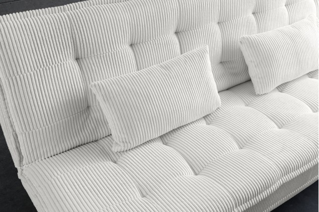 Canapé-lit JAZZ 195cm 3 places cordon beige - Pin massif