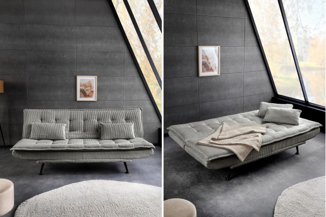 Canapé-lit JAZZ 195cm 3 places cordon greige
