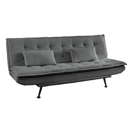 Canapé-lit JAZZ 3 places tissu cordé gris 195cm
