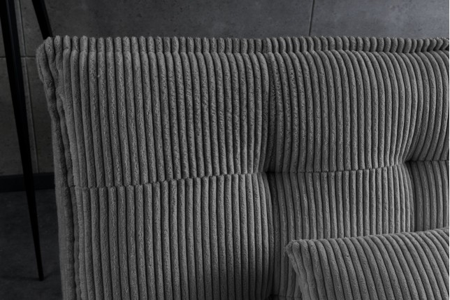 Canapé-lit JAZZ 3 places tissu cordé gris 195cm