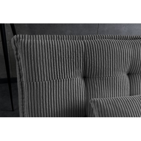 Canapé-lit JAZZ 3 places tissu cordé gris 195cm