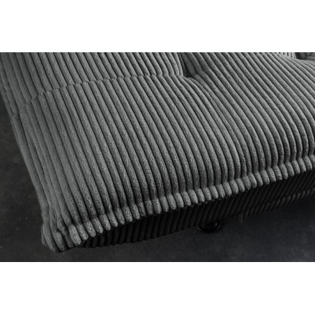 Canapé-lit JAZZ 3 places tissu cordé gris 195cm