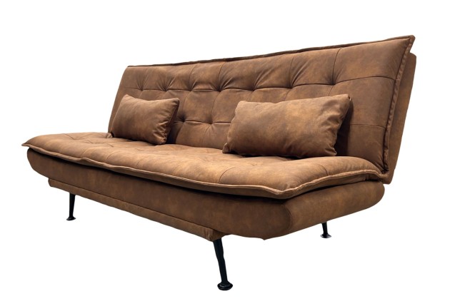 Canapé-lit JAZZ 195cm 3 places microfibre marron