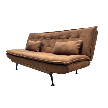 Canapé-lit JAZZ 195cm 3 places microfibre marron