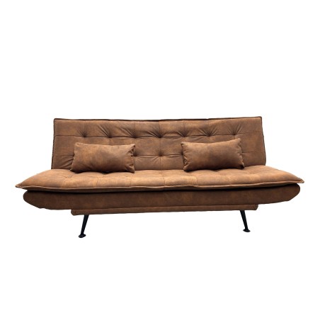 Canapé-lit JAZZ 195cm 3 places microfibre marron
